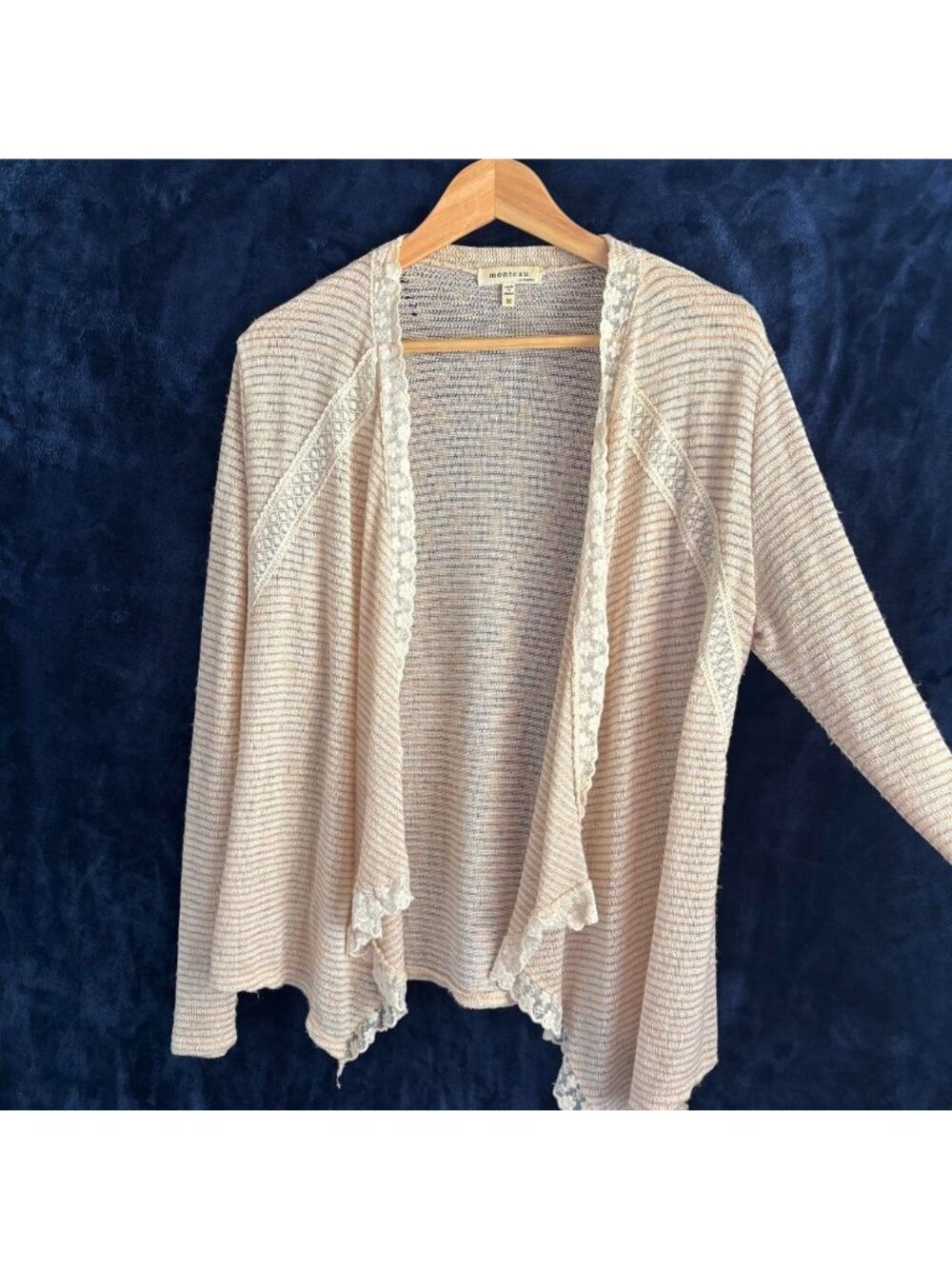 monteau cottagecore cream dainty lace cardigan